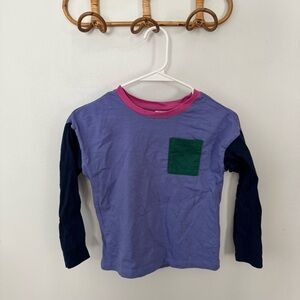 Hanna Andersson color block cotton long sleeve 6-7y